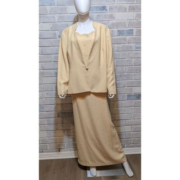 Karen Miller dress with jacket pale formal Bridgerton sz 18 - Picture 3 of 11